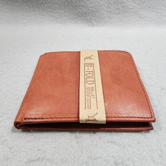 YL Rust Brown Genuine Leather BI-FOLD Mens Wallet Handcrafted Accessory NEW - Picture 1 of 9